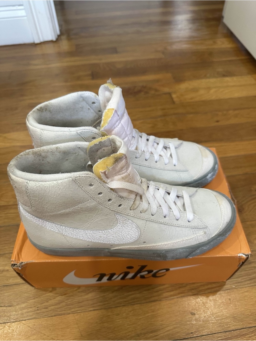 *Used* Nike Blazer Mid Men White Brown (DV0797-100) Size 9.5